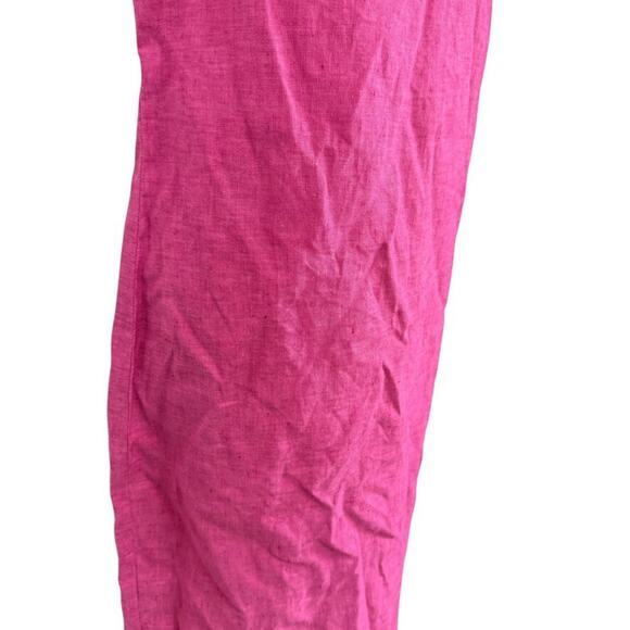 Liz Claiborne Sport 100% Linen Pink Sleeveless Maxi Dress Fringe Trim NWT sz 8 - Picture 3 of 16